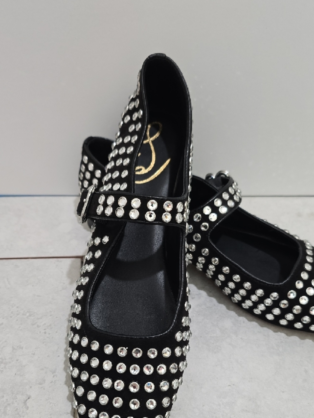 Sam Edelman Black Studded Mary Jane Flats - Picture 2 of 3